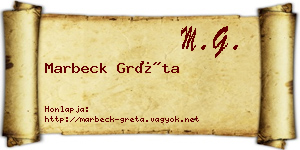 Marbeck Gréta névjegykártya